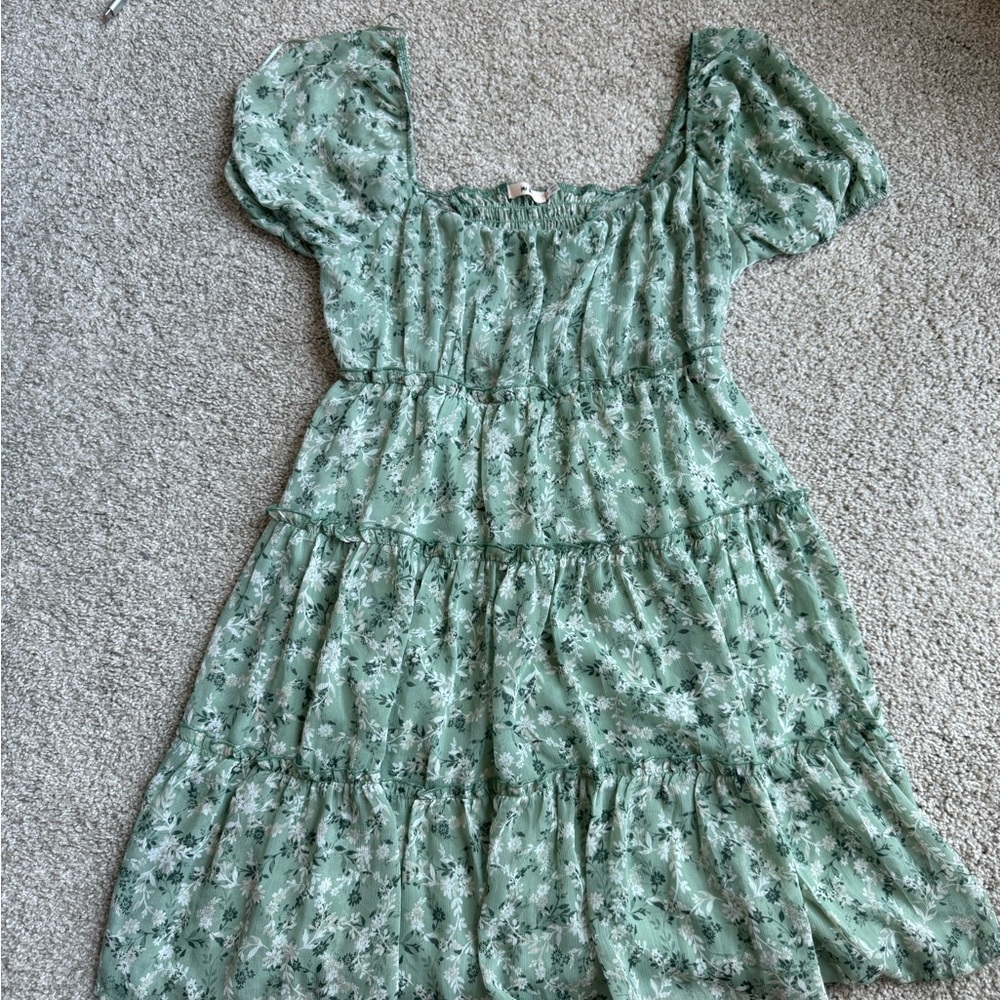 Floral Green Dress